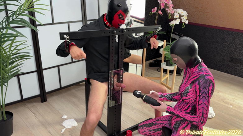 Private fantasies studio: Paní dojí otroka a hází po něm dorty