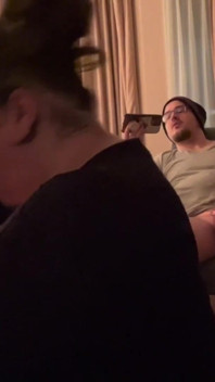 Flat Chastity Cuck! Blowjob Kisses Give Him His First Taste