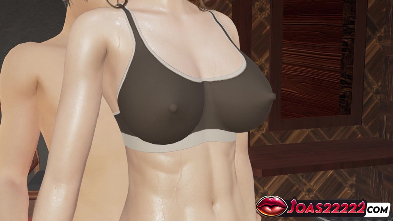 Joas22222: Chica fitness Jennifer en una animación 3D de bikini negro mientras...