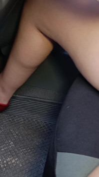 Secretary Gets Excited in Her Car by Pumping Pedals and Ends up with a Big Squirt From Masturbation