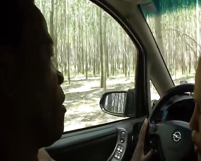 German amateur couples: Sexy německá teenagerka jezdí na velkém černém péru v autě a...