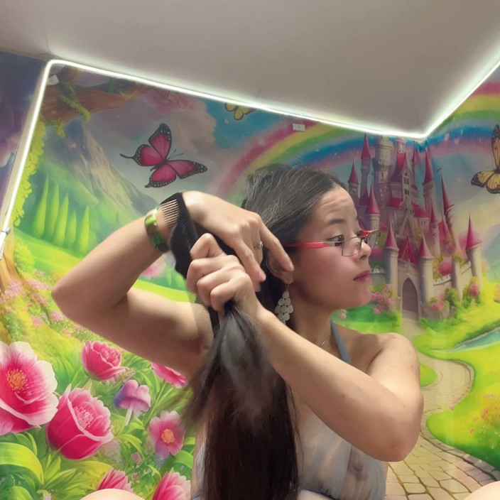 sweethanajapanese: Nice Hair Black Sexy Tit Show