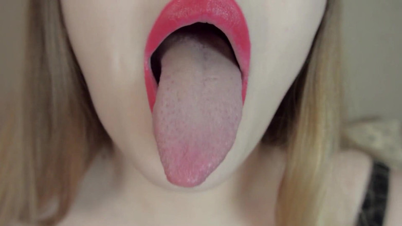 BustyVic: Close-up mouth, lips, tongue fetish