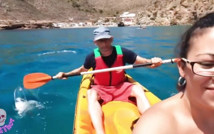 Mayay Thor X: Horny Kayaking with a Follower Masturbate on the Beach