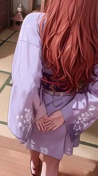 Red-haired Kimono Goddess! Kneeling Under the Sacred Torii Gate, She Adjusts Her Soaked Backless Outfit with a Shy Gaze.