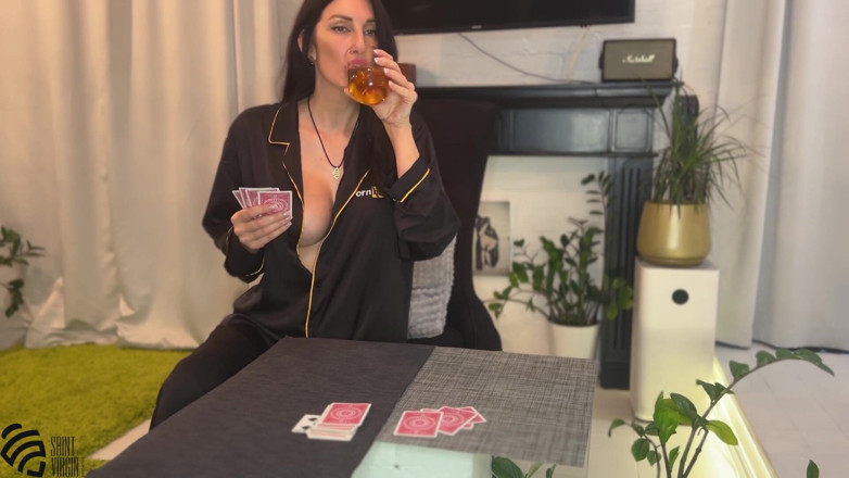 LizaVirgin: Undressing card game with a hot milf