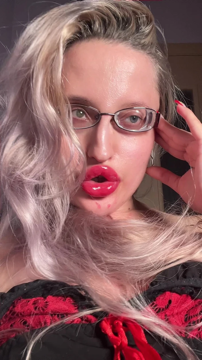 FinDom Goaldigger: Bimbo Big Lips Blowjob JOI Eye Glasses