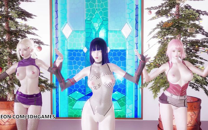 3D-Hentai Games: 두 번 - 특별한 누드 댄스 이노 사쿠라 히나타 3D 에로틱 댄스 나루토 헨타이 느낌