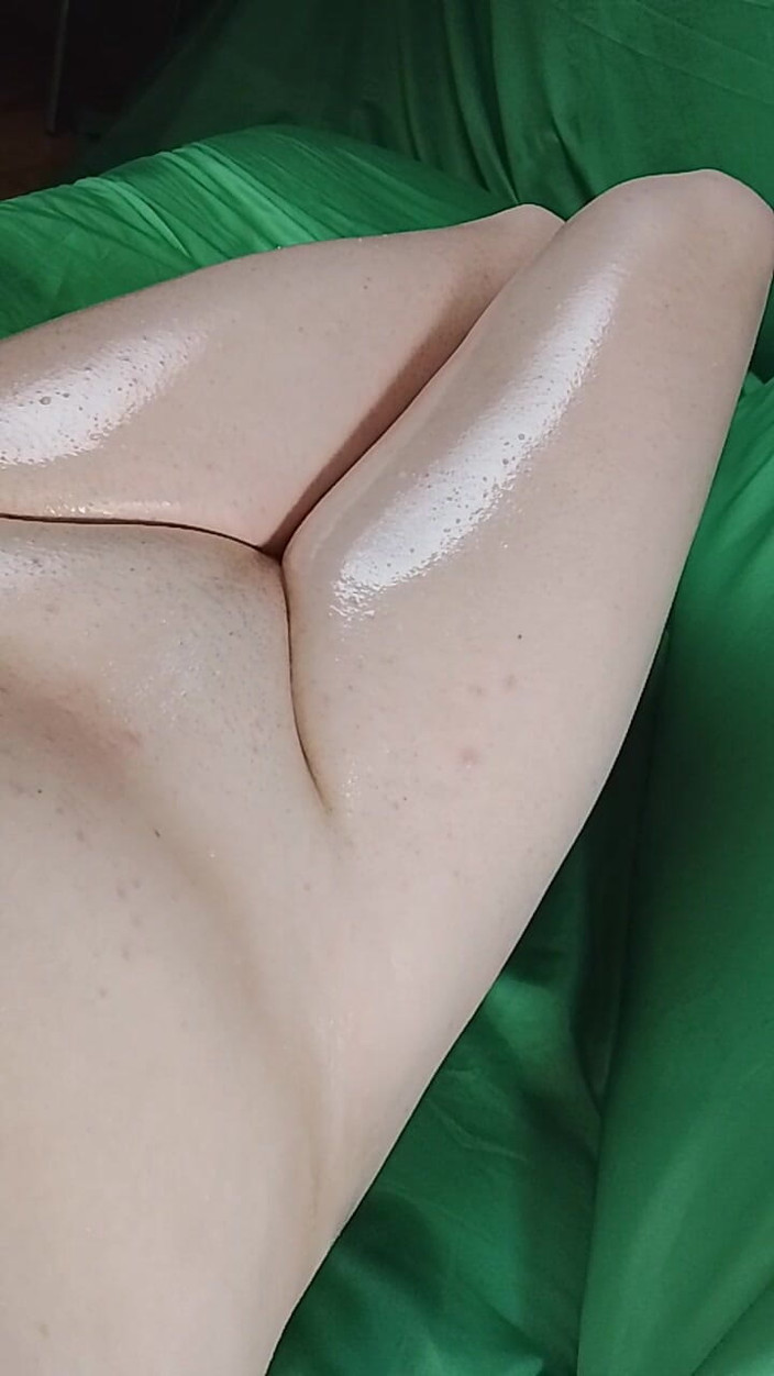 Kitty_Cross: Pair of Oiled Feminine Legs Sweet Sissy Dick Masturbating Pretty...