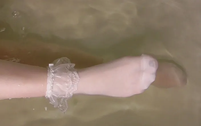 Anna Sky: Anna washes her feet in white socks