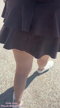 Exhibition in Micro Skirt in Public and Anal Plug