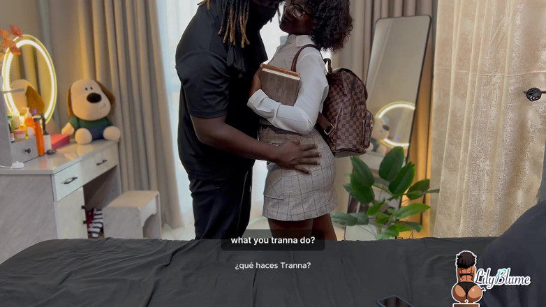 Afrocummy: 대학 가기 전에 따먹히는 큰 엉덩이 단계 Sis, 그녀는 늦을거야!