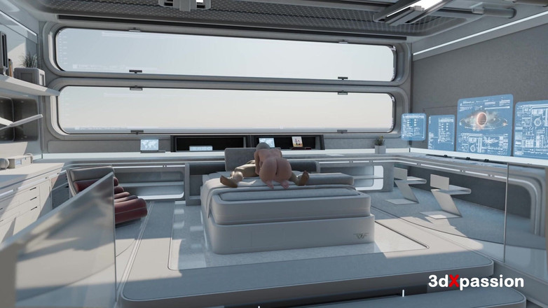 3dxpassion: Sci-fi Lab Secrets - 18-letnia piękność Akari jeździ w odwróconej kowbojce, bierze...