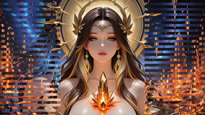 VelvetInk Studio: 코스믹 누드 여신 슬라이드쇼: 은하 블루 아우라와 몰튼 크리스탈 - Ai Fantasy Erotica 비디오