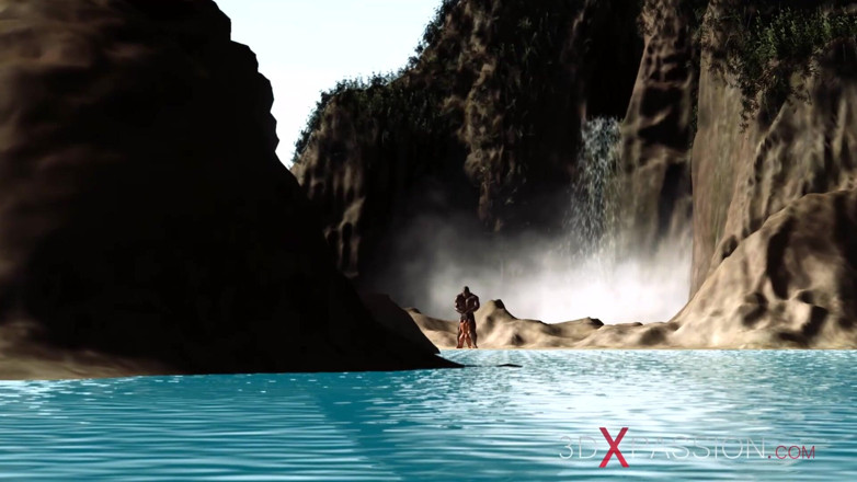 3dxpassion: Hot sex on the beach! Big black man bangs a...