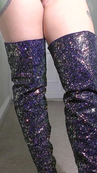 Naked Young British Babe in High Heel Boots