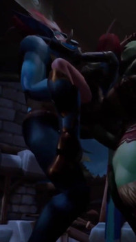 Elf double teamed by an Ork and a Troll