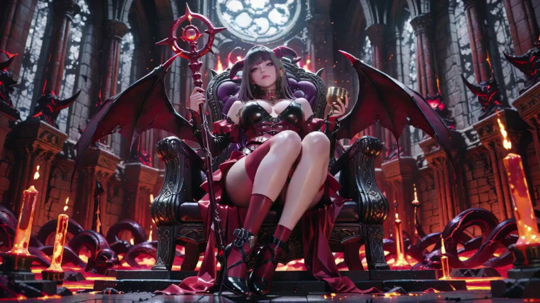 Seraphina Vale: Ratu iblis berambut ungu! Pesta terlarang di takhta magma, baju...