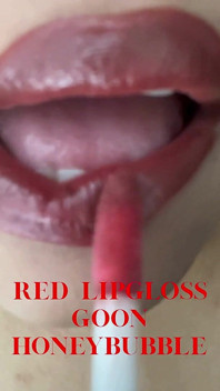 Application Du Fétiche Des Lèvres De Lipgloss Rouge, Gooning, Femdom, Findom