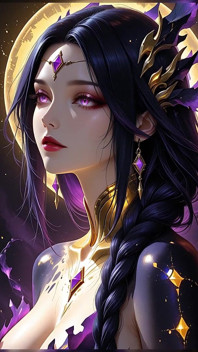 Void carevna stoupá z temné hmoty se zlatými astrálními vlákny Kosmická fantazie Ai Art Slideshow