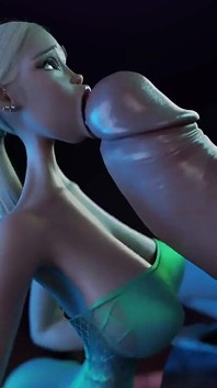 Futa, pipe, grosse bite, animation de transsexuelle en 3D
