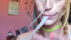Vanessa Hastings Messy Spit Face Dildo Deepthroat