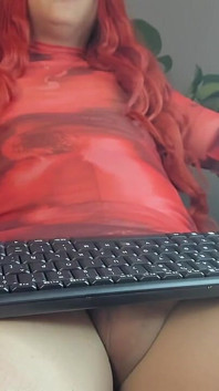 Masturbacja Gruby Kutas XXL Latynoskiej Trans Na Walentynki Gorące Rajstopy
