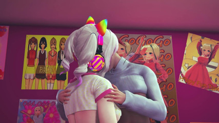 Waifu club 3D: Oyuncu kız yeni kızıl saçlı kız arkadaşını sikiyor