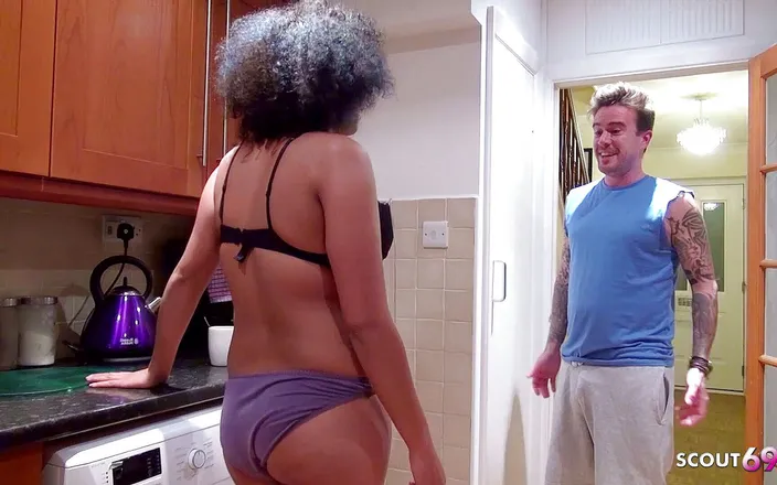Full porn collection: Ebony girl Chanell Santos is seduced and fucked by shared...