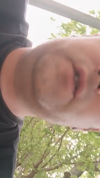 Smoking Outdoor and Showing Balls and Soft Uncut Cock