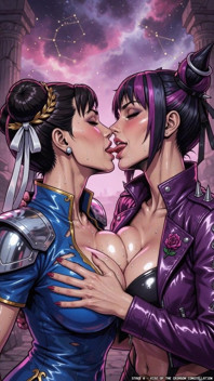 Chun Li and Juri Kiss (ai)