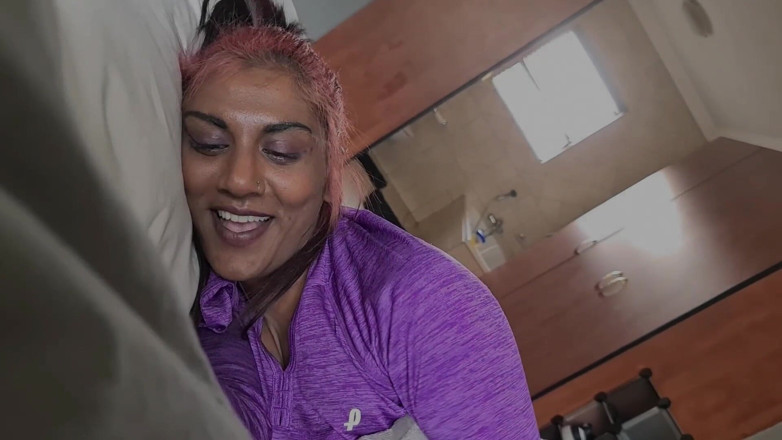 domslutfucker: POV Dirty Talking Desi Slut Bedroom Dildo Sucking and Fucking