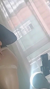 Behind the Scenes - Whore Wife Shows off for Her Fans - She Massages Her Tits and Pussy with Oil