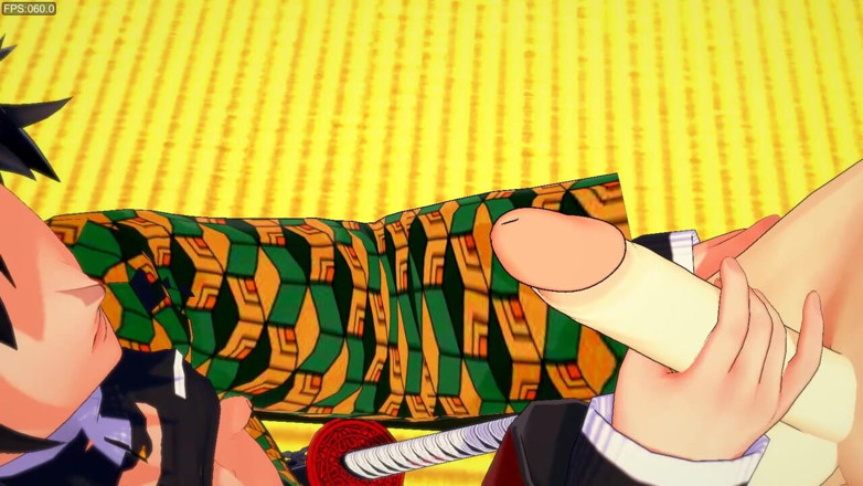 Yaoitube: Kimetsu No Yaiba Yaoi - Tomioka Handjob and Barebak with Uzui