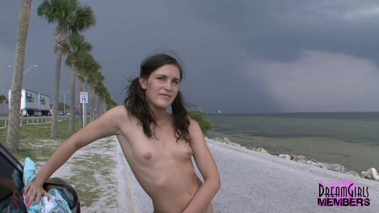 Monsters Of Jizz: She gets turned on flashing so she has to masturbate