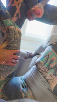 Double Anal Slut - Gangbang with Tattoo Girl Anuskatzz Ends with Big Facial - ATM, Dap, DP