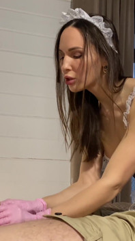 Sexy Maid Deepthroats Boss's Big Dick and Hard Fucks Till Cum on Ass POV