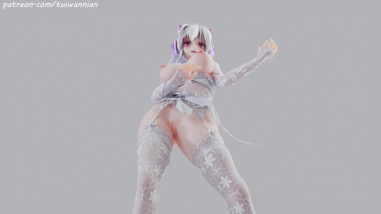 MikuMotion: [mmd] svag T-ara brudkärlek vit sidenbrudklänning