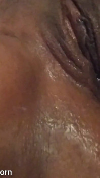 Closeup Spreading My Wet Black Shaved Pussy