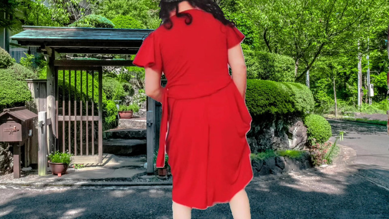 Kitty_Cross: 1 tänzerin heißer sexy hintern und süßer femboy-schwanz Verführerisches kleid...