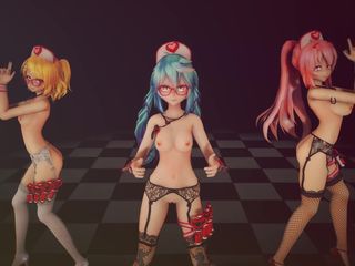 Mmd anime girls: Mmd R-18 anime cô gái khiêu vũ sexy clip 458