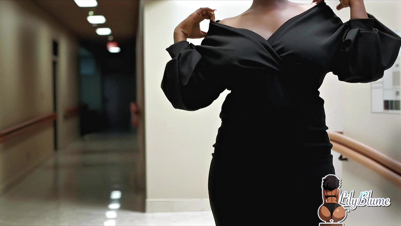 Big Ass Lily: Hospital Masturbation and Handjob Cum While Strangers Watch