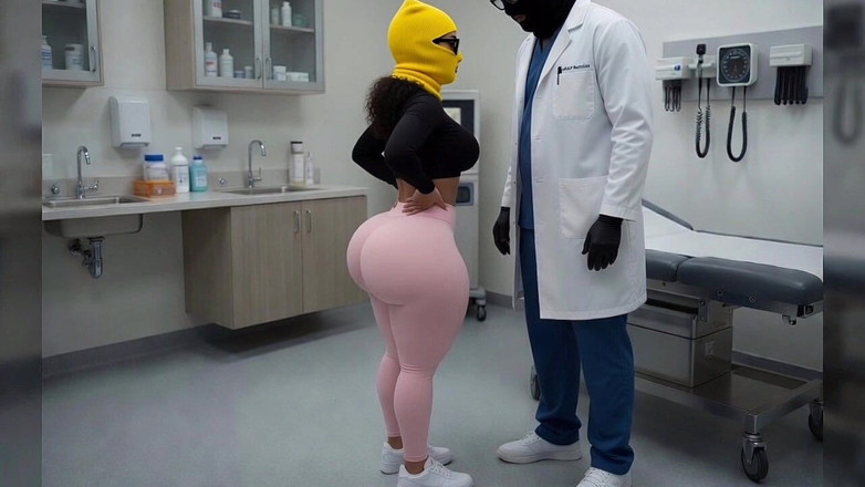 Animate golden: Zierliches mädchen mit dickem arsch twerkt in engen rosa leggings...