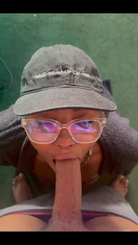 Nerdy Goth Girl Gets on Her Knees for a POV Blowjob