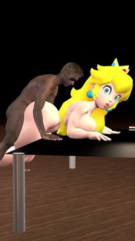 Princess Peach vreemdgaande Mario op zijn hondjes-positie