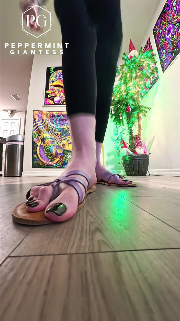 Peppermint Giantess: 6'7 Giantess Crushes the Ground in Sandals Intense Slow-mo Stomps...