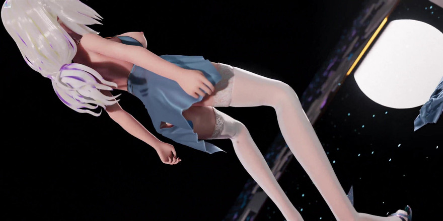 MikuMotion: [mmd] Abito a lingerie crema al cioccolato; Calze bianche; Tacchi...