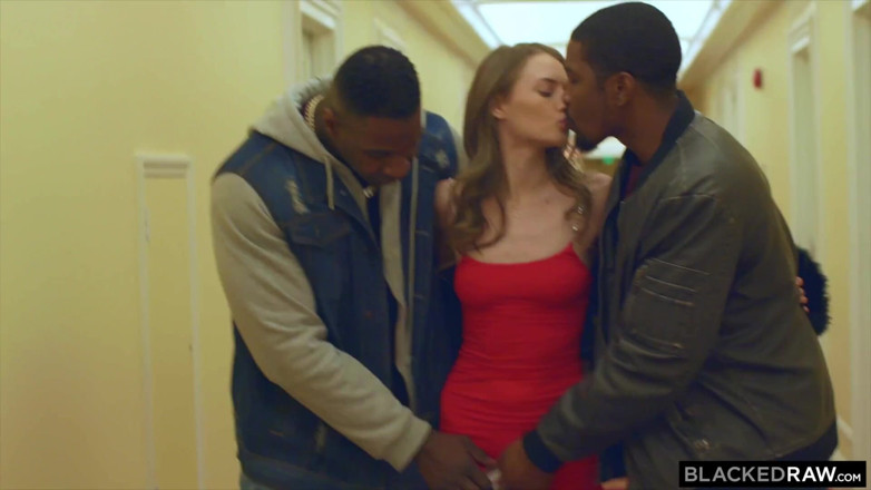 Blackedraw: Blackedraw Thirsty Brunette Gets DP’d by Two Thick BBC’s