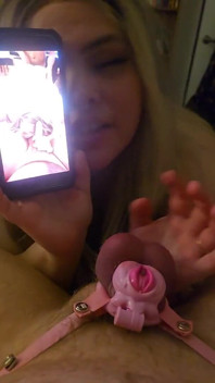 Watching Me Get Fucked Raw for a Creampie From a Big Cock! Flat Pink Pussy Cock Cage for Cuckie as I Give Him Sph & CBT!