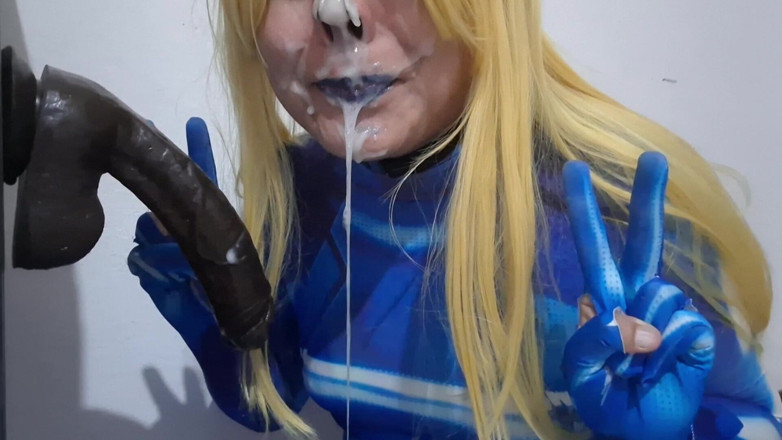 fermerino: Linda Samus Femboy Con Arnés Para La Nariz Dando Una...